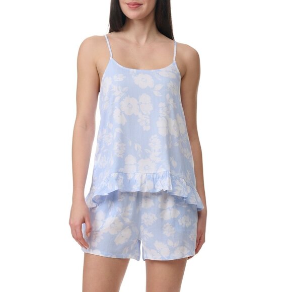 Splendid Women's 2-Pc. Ruffled-Hem Boxer Pajamas Set Blue Size XL MSRP $58 - Picture 1 of 1